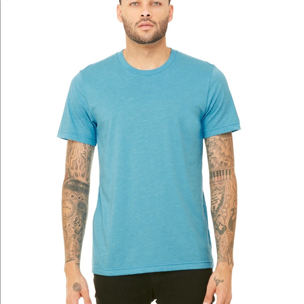 Unisex Heather CVC T-Shirt - heather aqua - S, M, L, or XL
